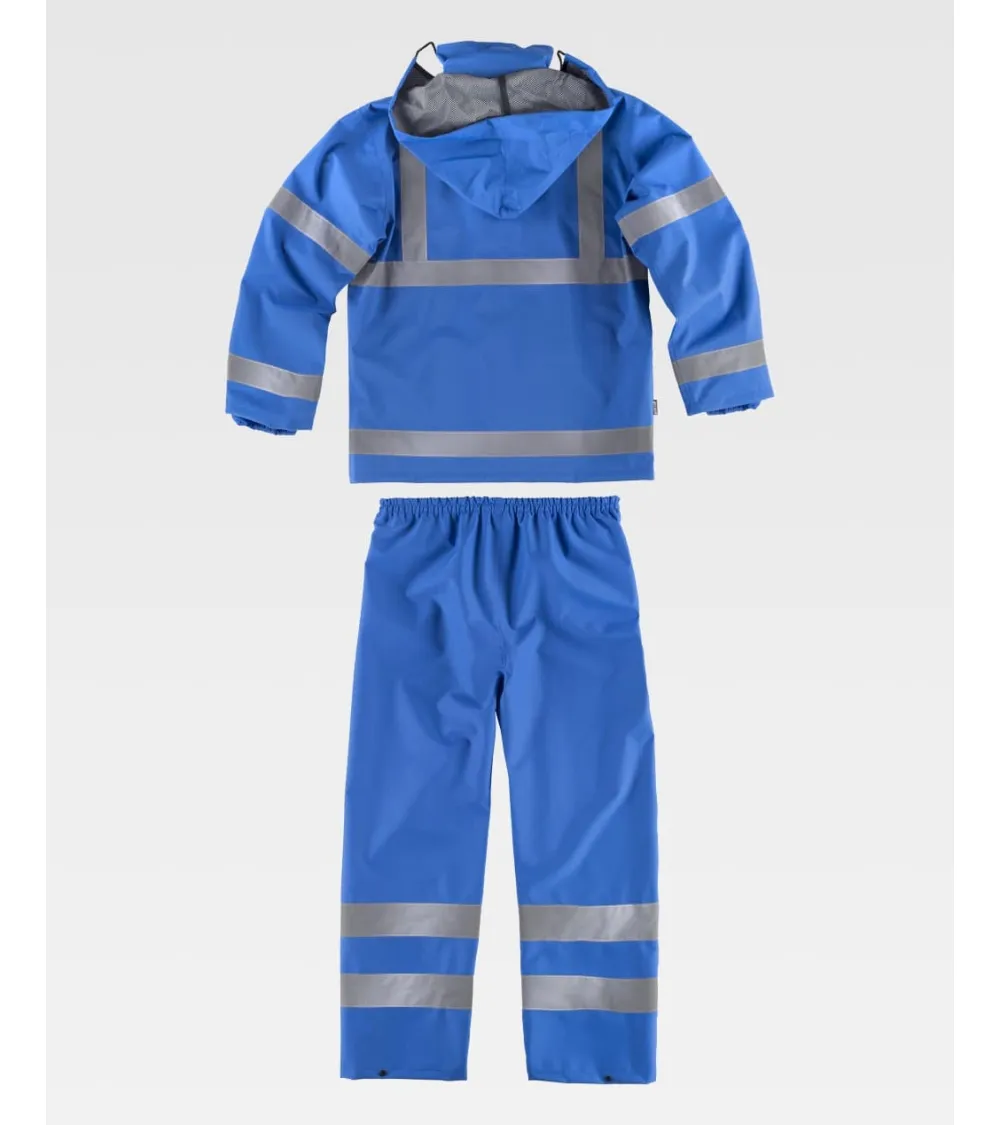 TRAJE IMPERMEABLE CON REFLECTANTES AZULINA FRENTE