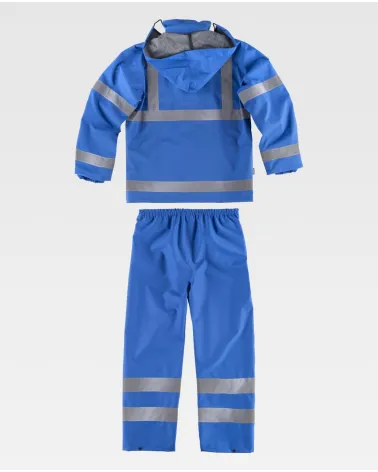TRAJE IMPERMEABLE CON REFLECTANTES AZULINA ESPALDA