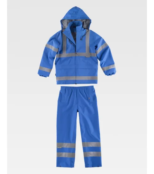 TRAJE IMPERMEABLE CON REFLECTANTES AZULINA FRENTE