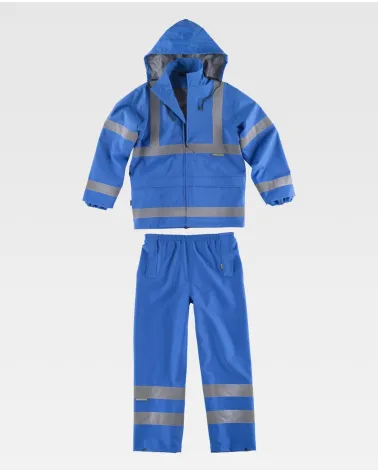TRAJE IMPERMEABLE CON REFLECTANTES AZULINA FRENTE