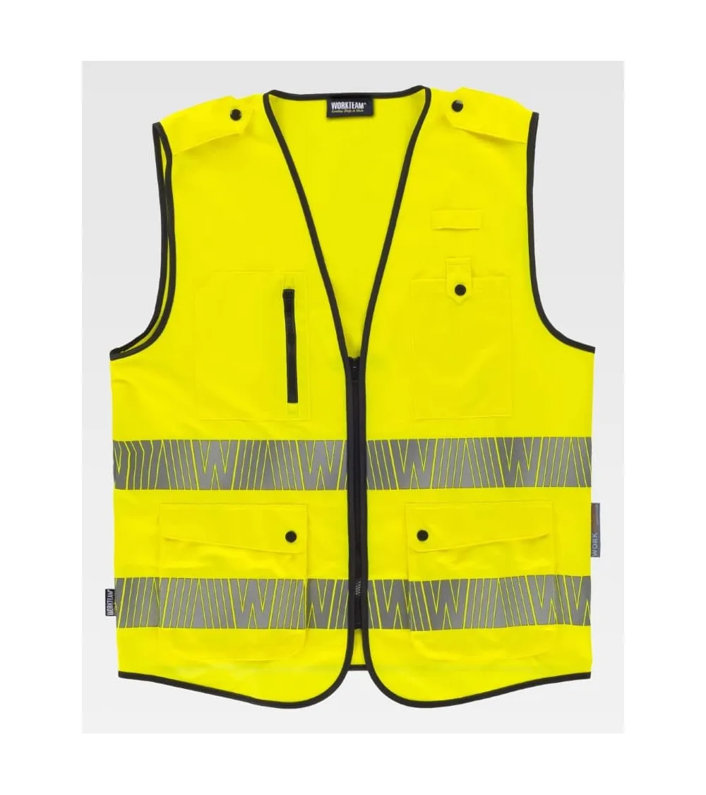 CHALECO ALTAVISIBILIDAD REFLECTANTE SEGMENTADO AMARILLO FRENTE