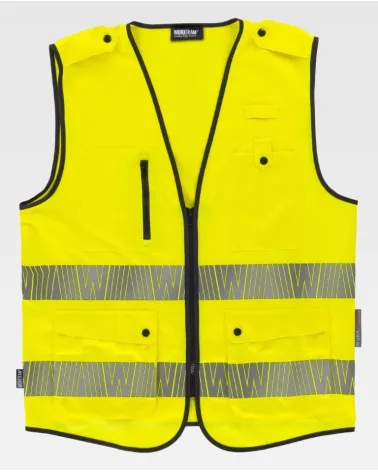 CHALECO ALTAVISIBILIDAD REFLECTANTE SEGMENTADO AMARILLO FRENTE