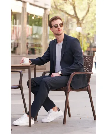 AMERICANA HOMBRE BIELASTICA RECEPCIONISTA MARINO CONJUNTO