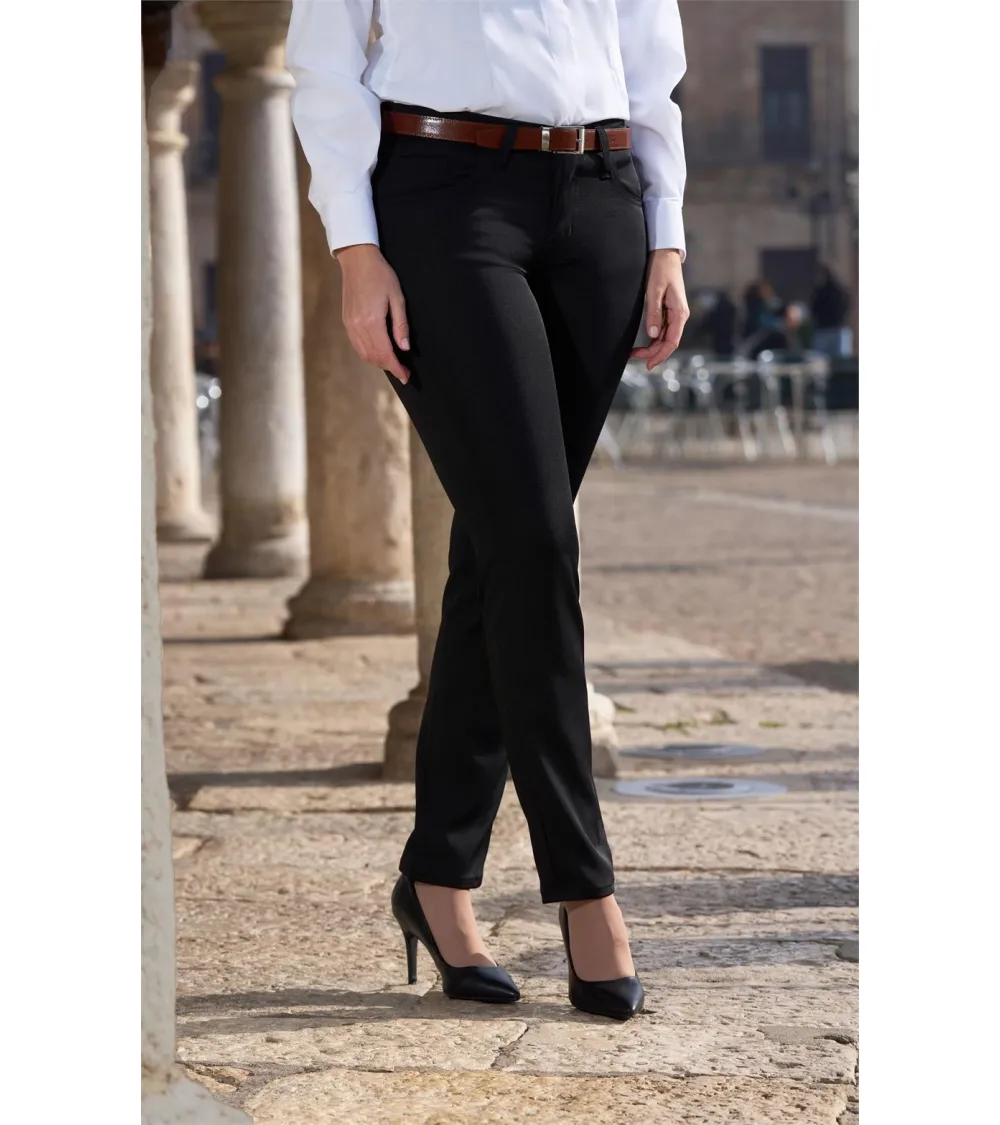 PANTALÓN CINCO BOLSILLOS BIELÁSTICO MUJER FRENTE PANTALÓN CINCO BOLSILLOS BIELÁSTICO MUJER FRENTE