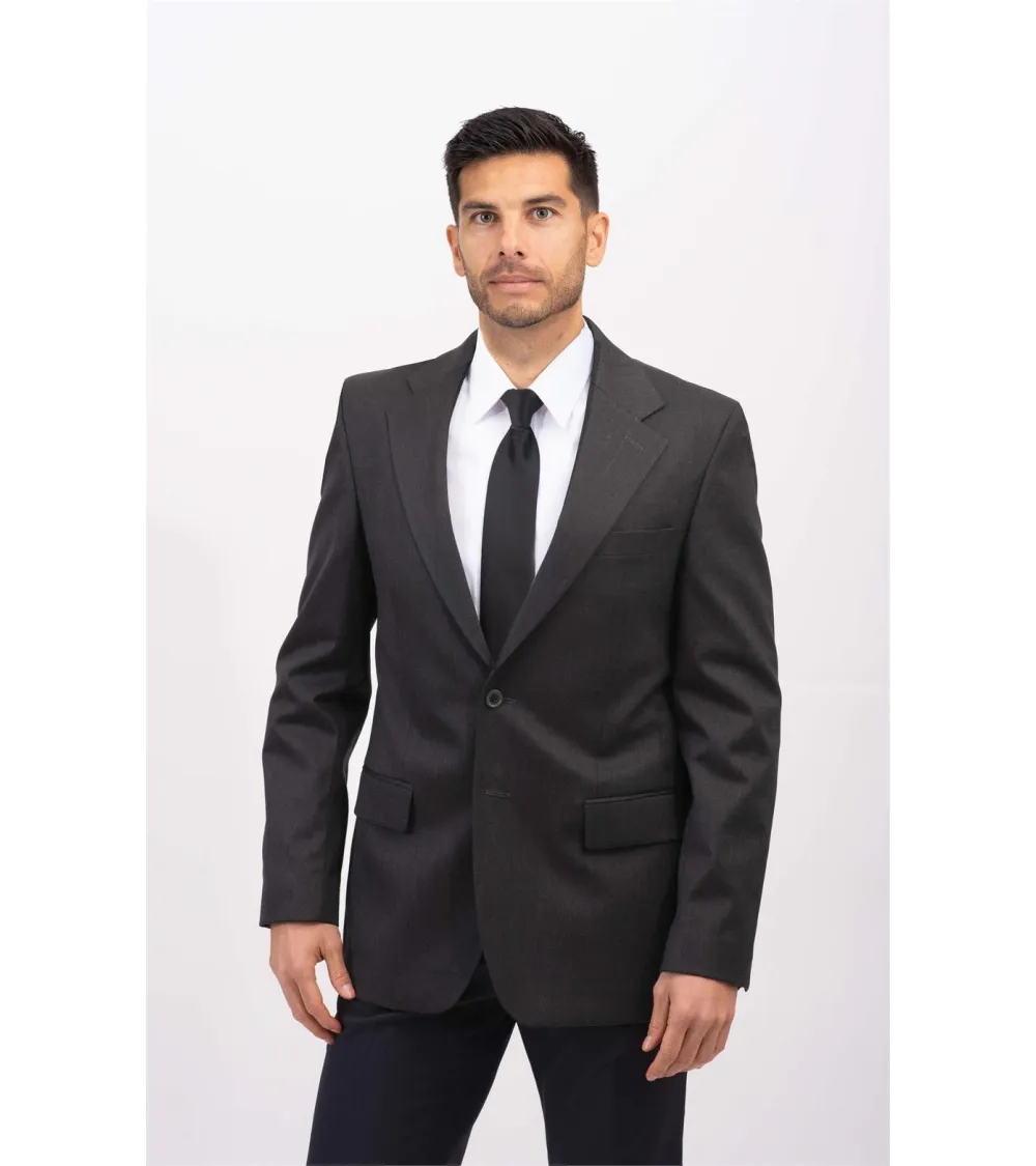 AMERICANA HOMBRE ANTIMANCHAS LANA GRIS FRENTE