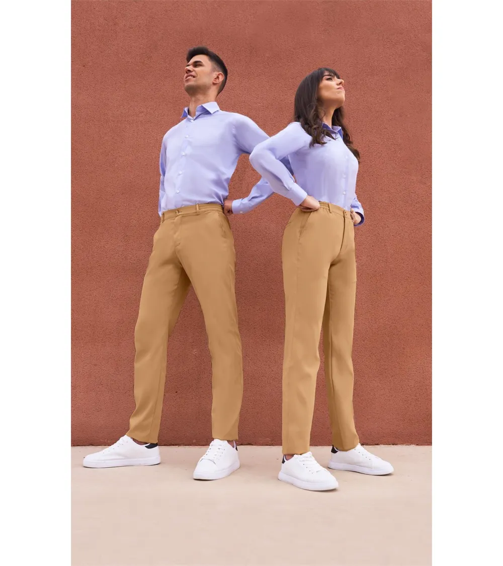 PANTALÓN UNISEX CINTURILLA DE GOMA HOSTELERÍA BEIGE MODELOS
