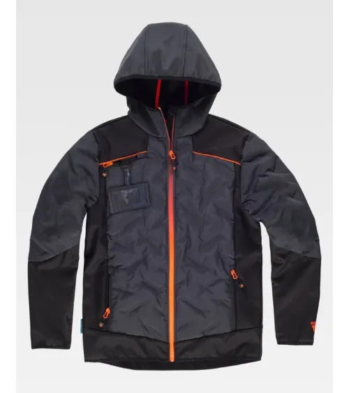 CHAQUETA WORKSHELL ACOLCHADA GRIS OSCURO FRENTE