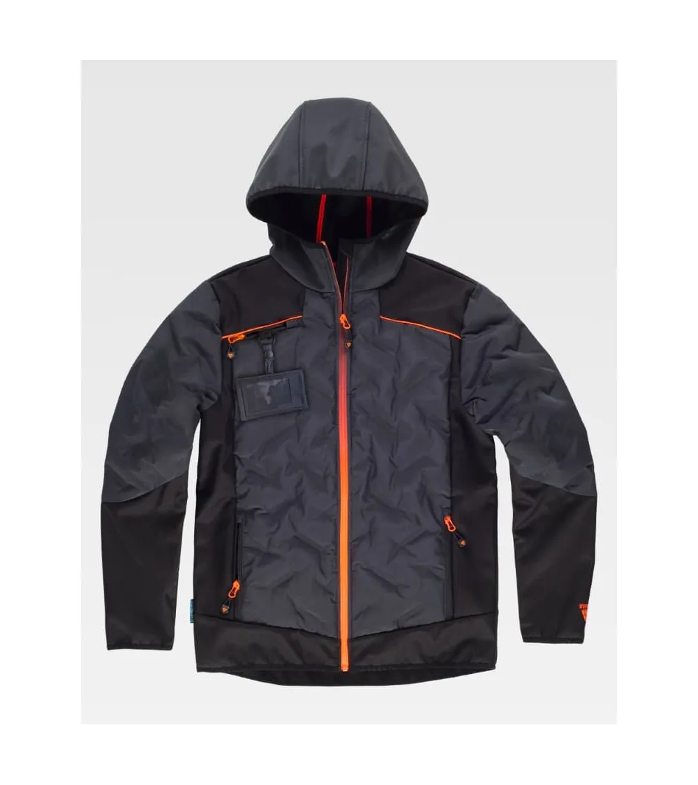 CHAQUETA WORKSHELL ACOLCHADA GRIS OSCURO FRENTE