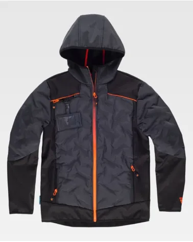 CHAQUETA WORKSHELL ACOLCHADA GRIS OSCURO FRENTE