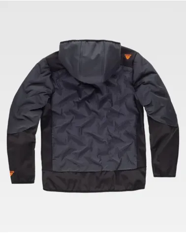 CHAQUETA WORKSHELL ACOLCHADA GRIS OSCURO ESPALDA