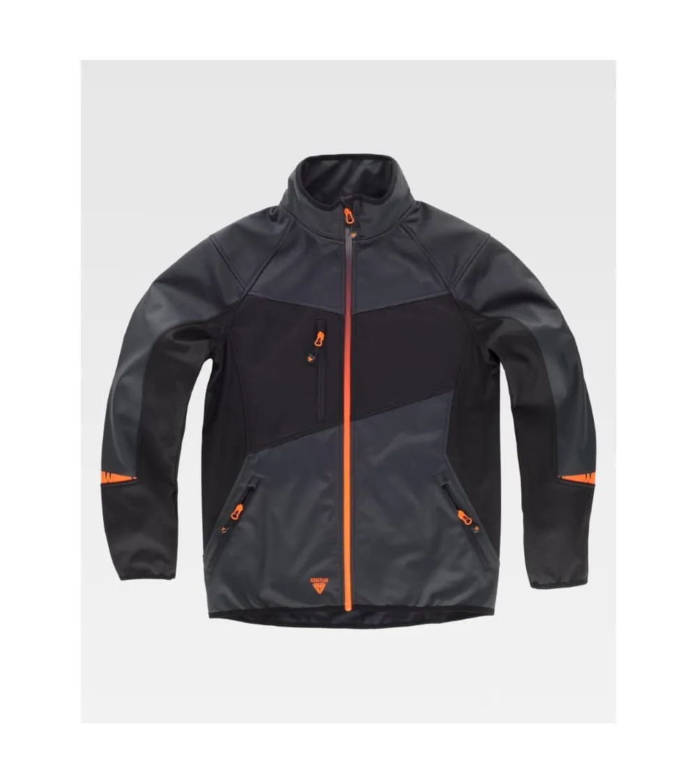 CHAQUETA WORKSHELL REPELENTE DE AGUA GRIS OSCURO