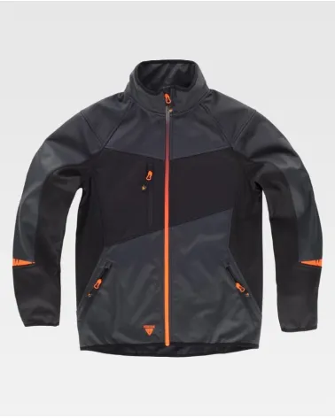 CHAQUETA WORKSHELL REPELENTE DE AGUA GRIS OSCURO