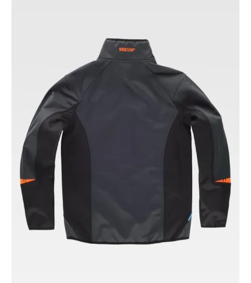 CHAQUETA WORKSHELL REPELENTE DE AGUA GRIS OSCURO