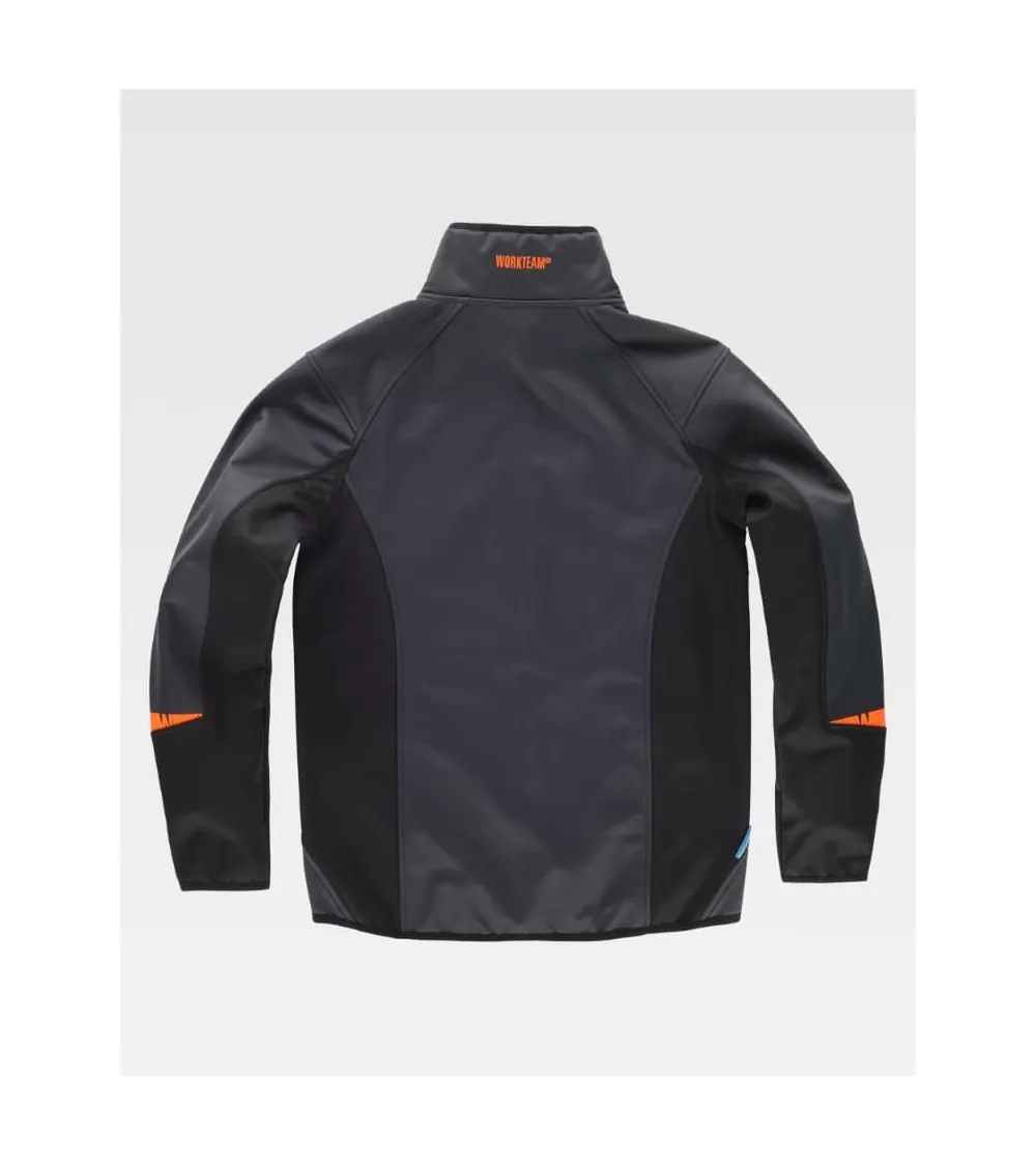 CHAQUETA WORKSHELL REPELENTE DE AGUA GRIS OSCURO