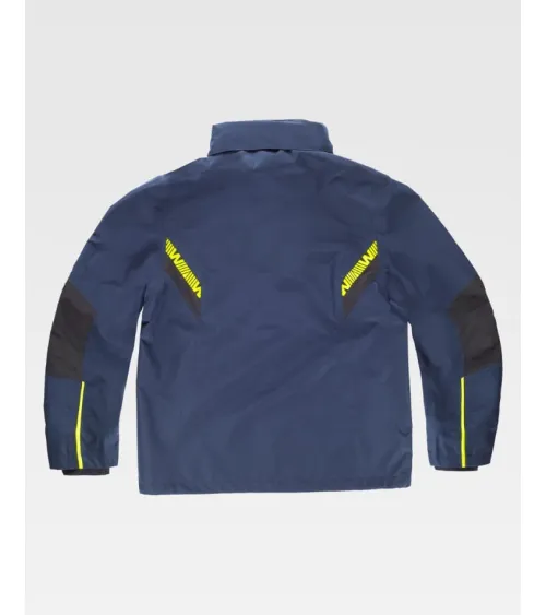 CHAQUETA IMPERMEABLE TRANSPIRABLE CON CAPUCHA MARINO FORRO