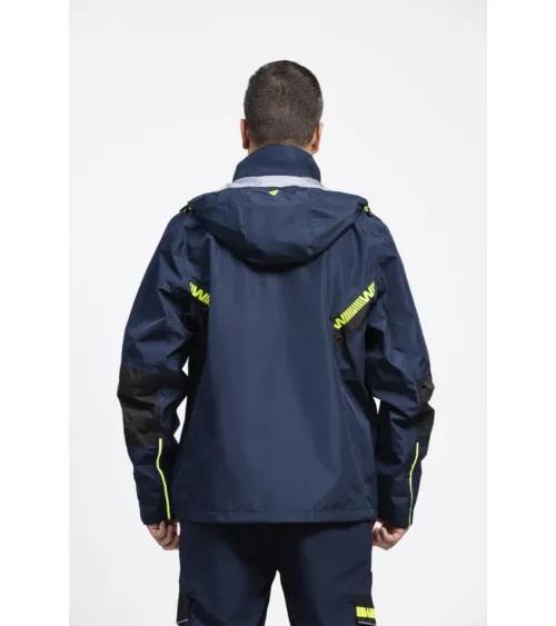 CHAQUETA IMPERMEABLE TRANSPIRABLE CON CAPUCHA MARINO FORRO