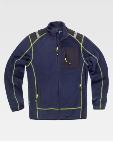 CHAQUETA POLAR RIBETES CONTRASTE MARINO