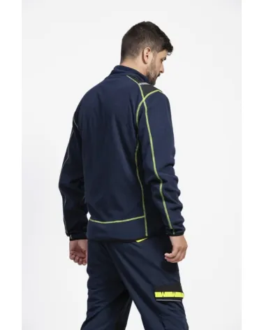 CHAQUETA POLAR RIBETES CONTRASTE MARINO ESPALDA
