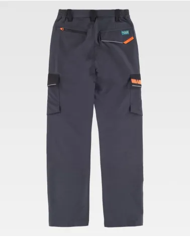 PANTALON MULTIBOLSILLOS CON VIVOS INDUSTRIA GRIS OSCURO ATRÁS