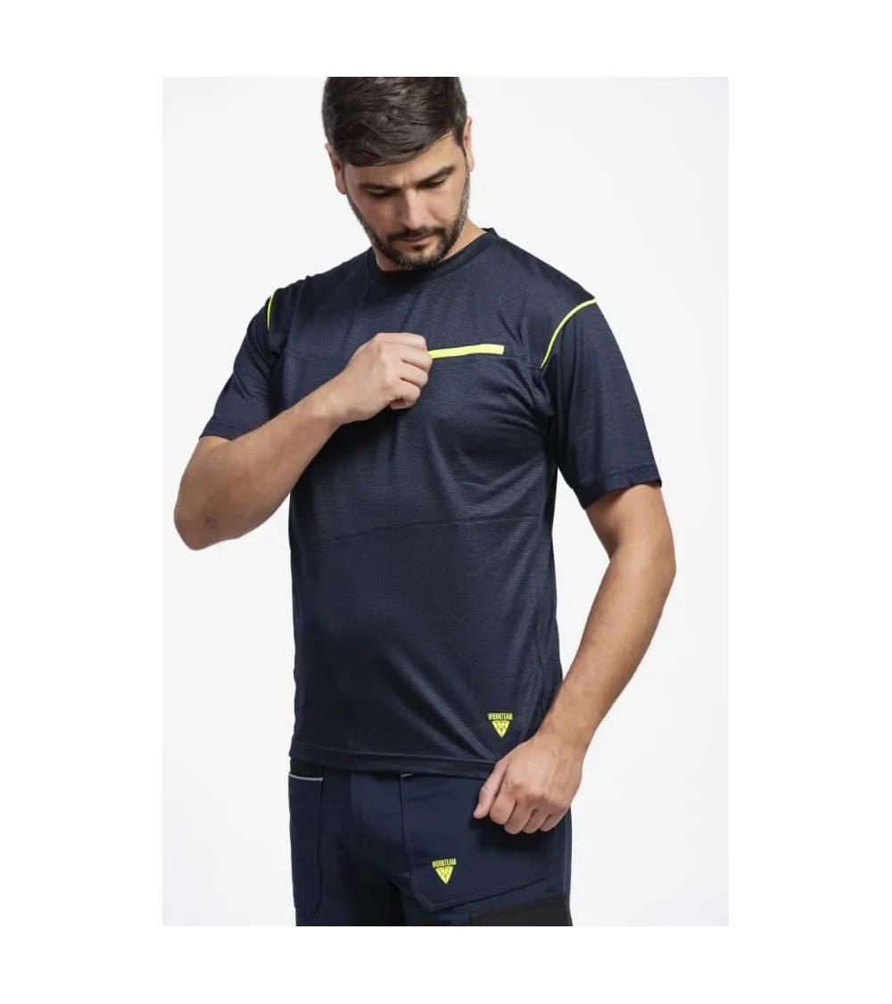 CAMISETA TEJIDO DEPORTIVO SECADO RÁPIDO AZUL MARINO