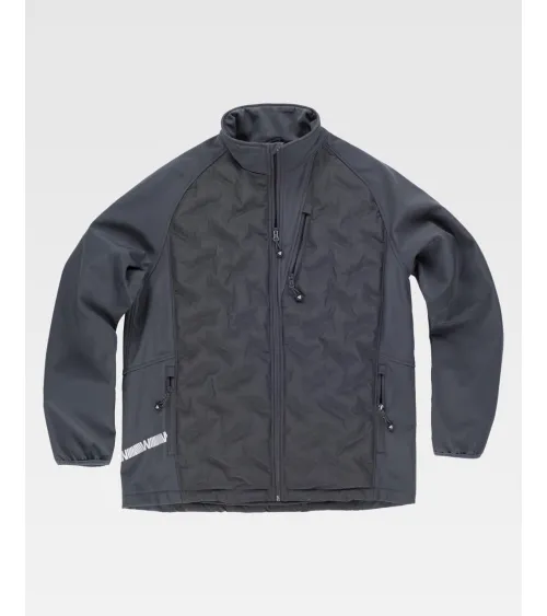 CHAQUETA WORKSHELL ELÁSTICA ACOLCHADA GRIS EJEMPLO DE USO