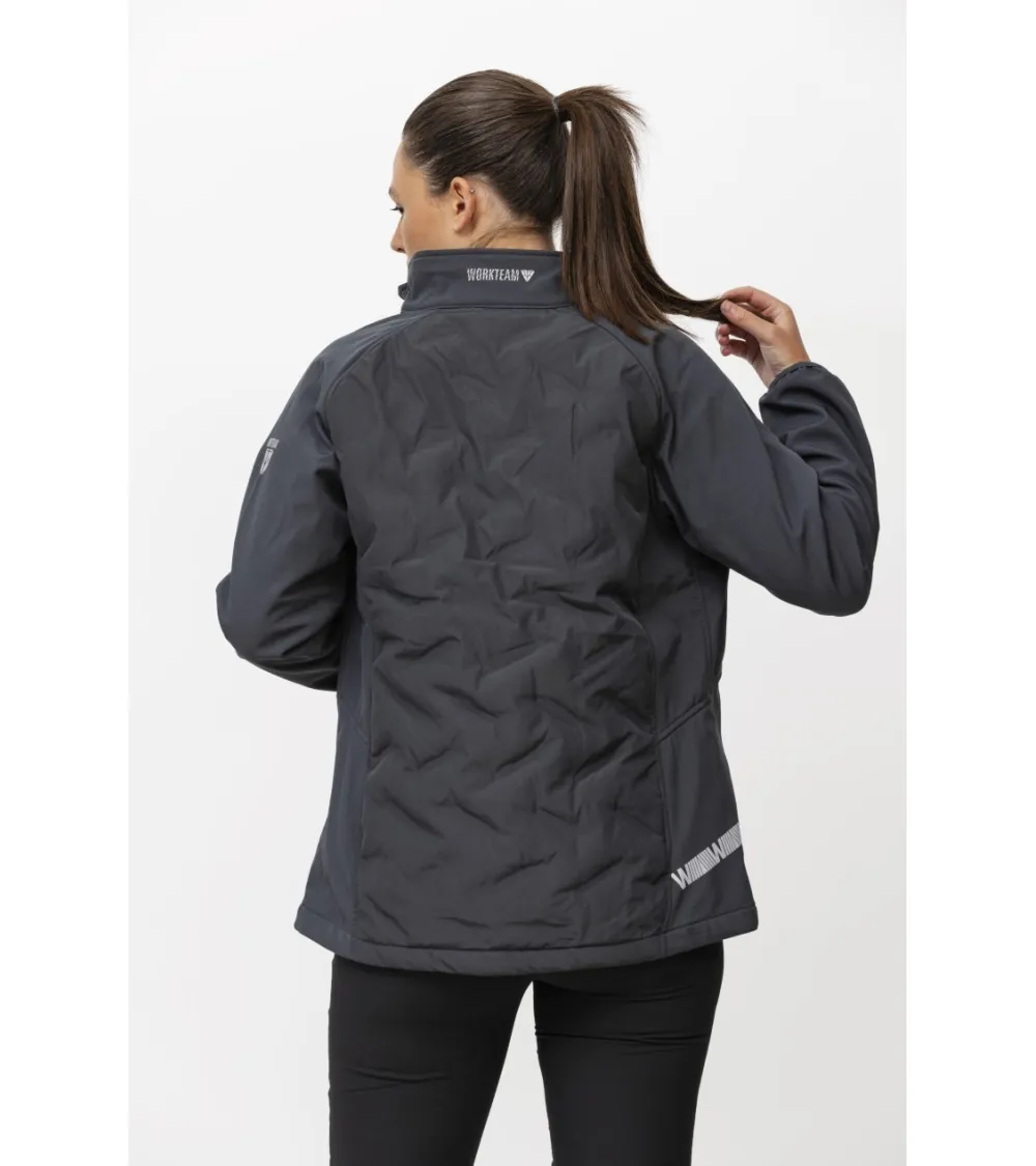 CHAQUETA WORKSHELL ELÁSTICA ACOLCHADA MUJER GRIS