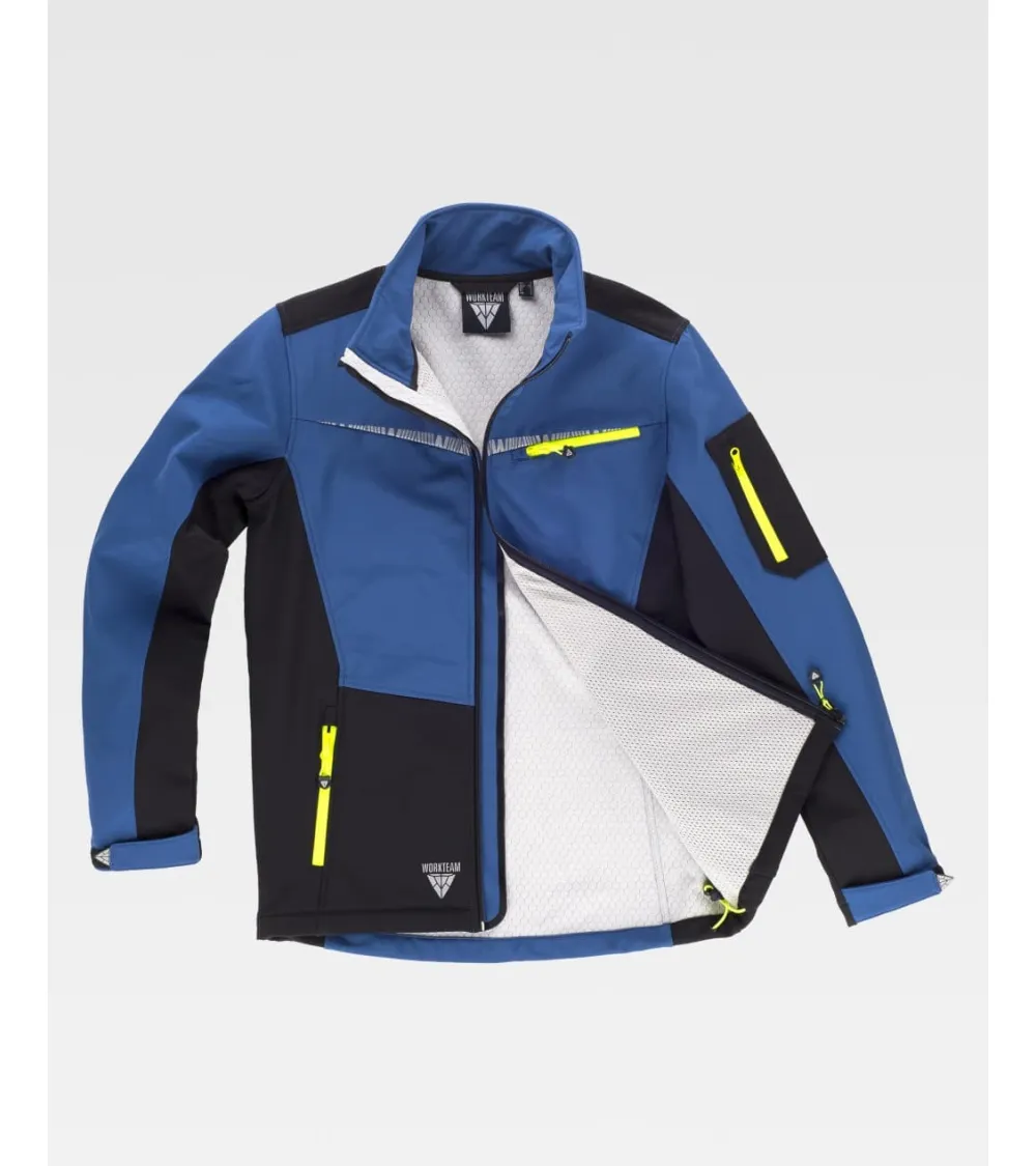 WORKSHELL ELÁSTICO CON FORRO POLAR AZUL