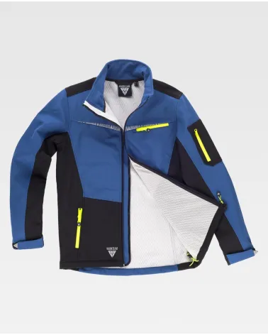 WORKSHELL ELÁSTICO CON FORRO POLAR AZUL FRENTE