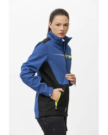 WORKSHELL ELÁSTICO CON FORRO POLAR AZUL COSTADO
