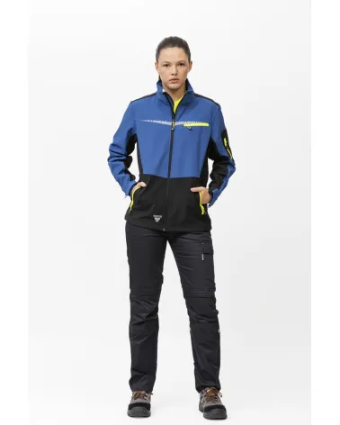 WORKSHELL ELÁSTICO CON FORRO POLAR AZUL EJEMPLO DE USO