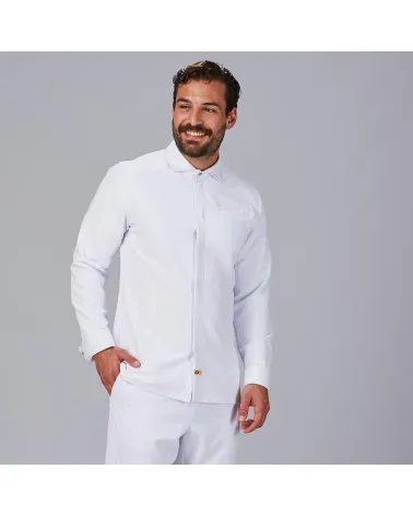 CHAQUETA COCINA CUELLO ITALIANO RECICLADO BLANCO