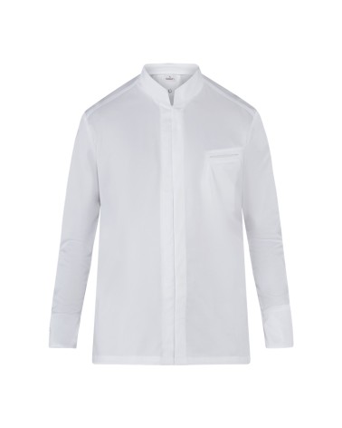 CHAQUETA COCINA CUELLO MAO SLIM FIT FRENTE BLANCO