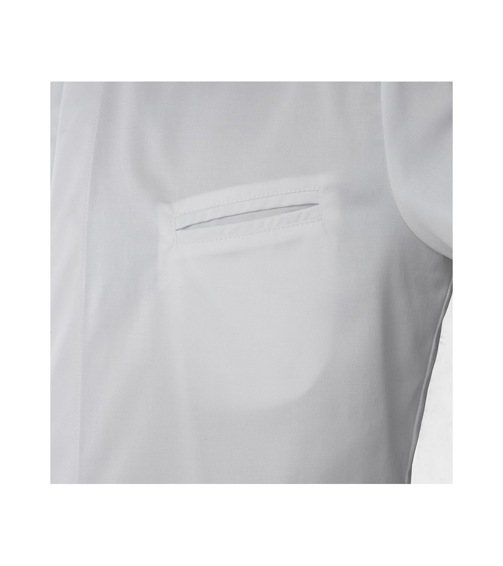 CHAQUETA COCINA CUELLO MAO SLIM FIT FRENTE BLANCO