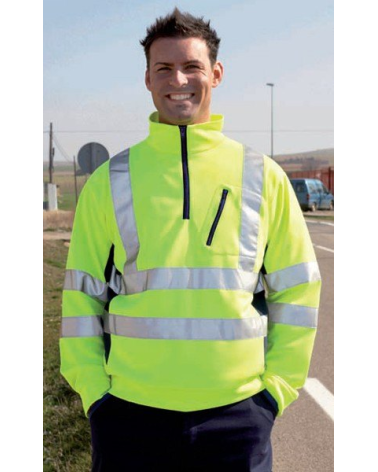 SUDADERA 1/2 CREMALLERA ALTA VISIBILIDAD