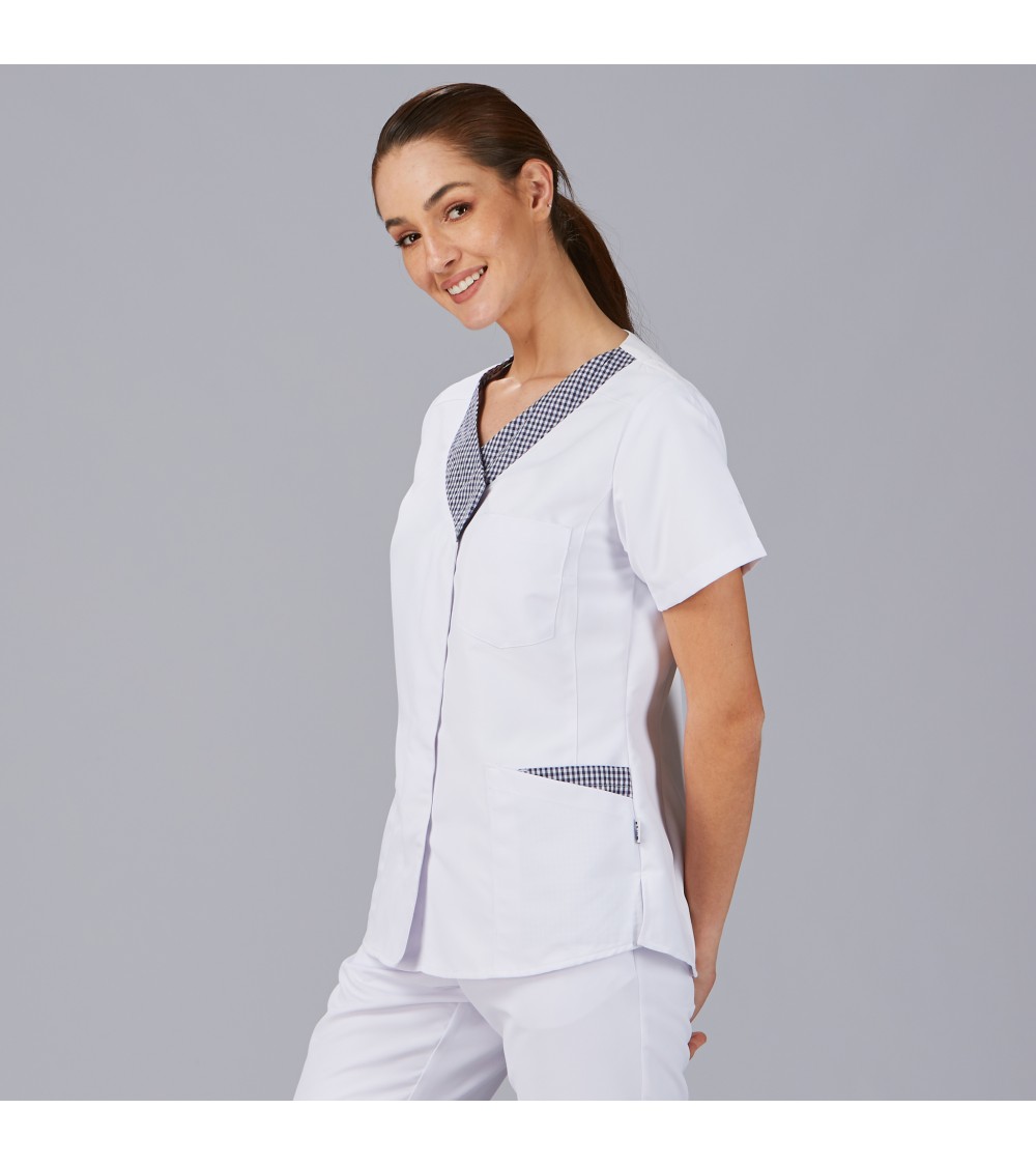 BLUSA MUJER CUELLO PICO 100% POLIESTER