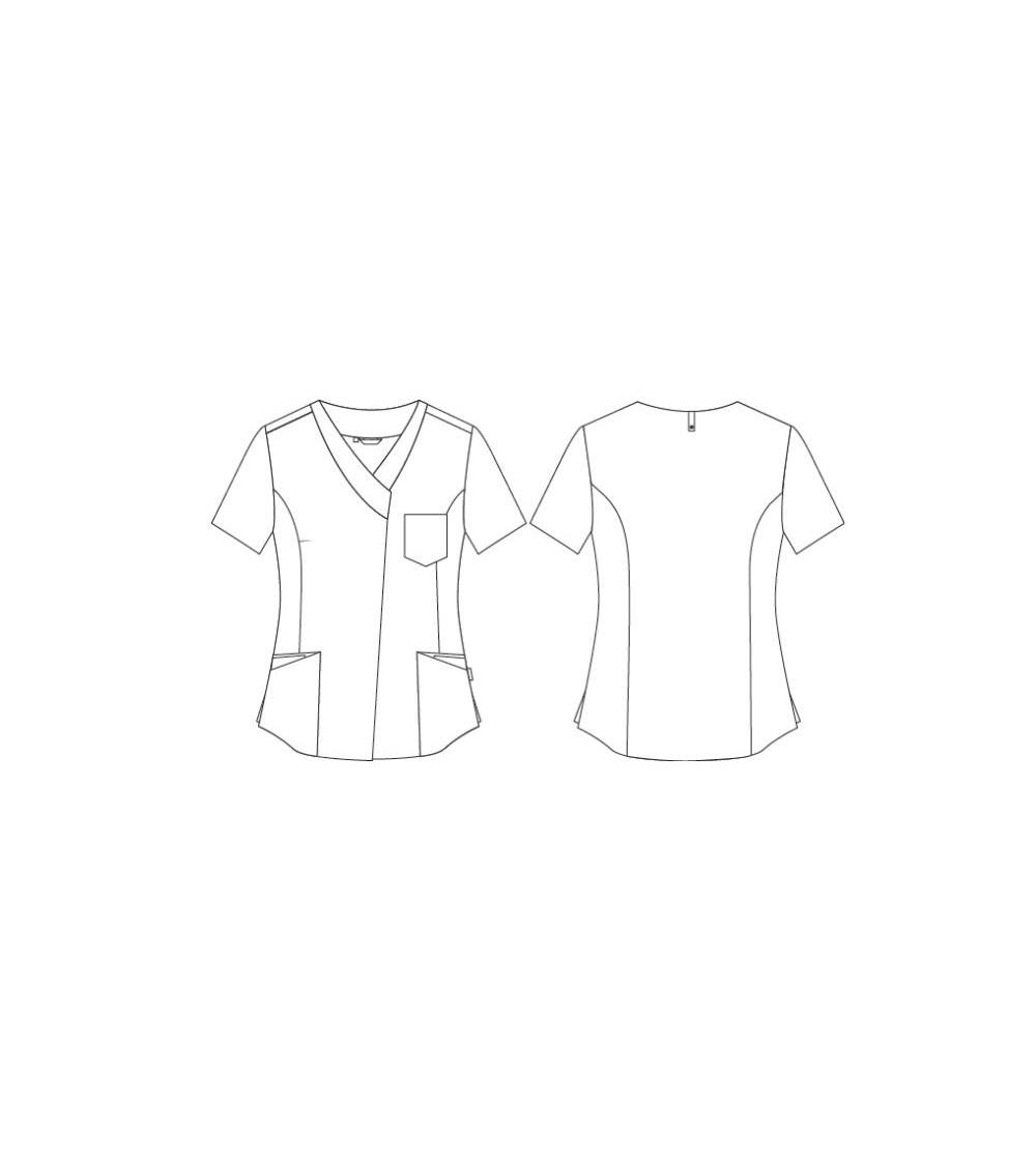 BLUSA MUJER CUELLO PICO 100% POLIESTER