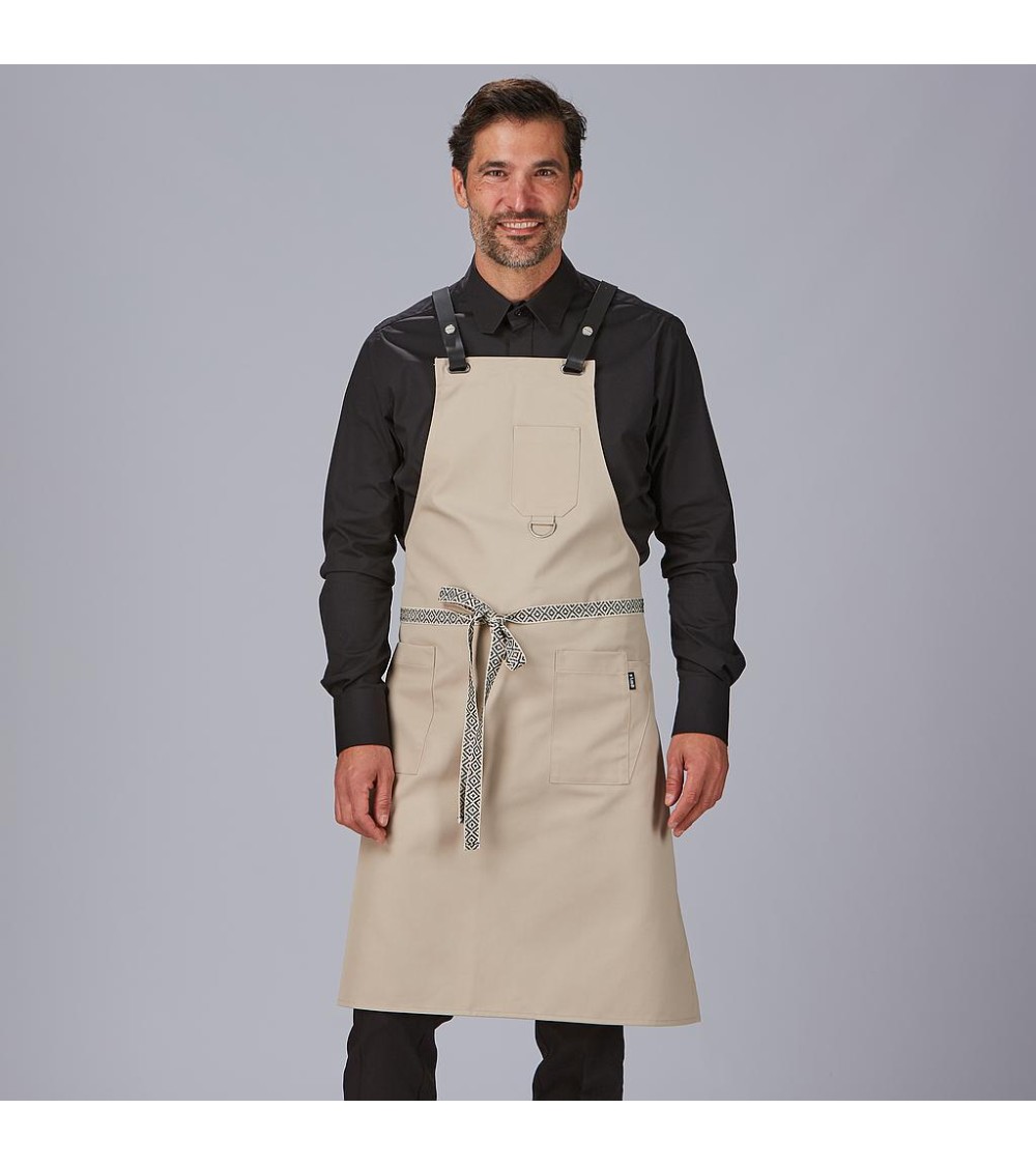 DELANTAL PETO “COMBI PRO” CON OLLADOS Y TIRAS DE CUERO