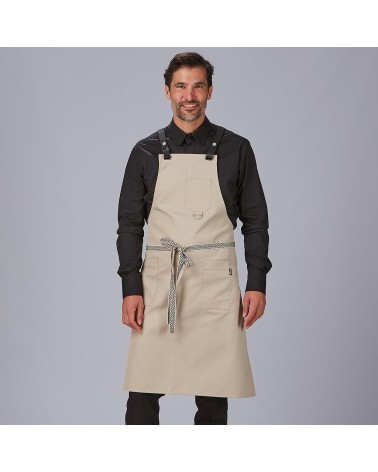 DELANTAL PETO “COMBI PRO” CON OLLADOS Y TIRAS DE CUERO