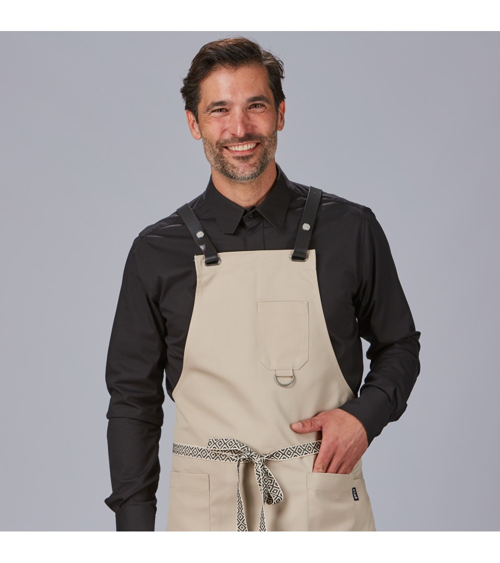 DELANTAL PETO “COMBI PRO” CON OLLADOS Y TIRAS DE CUERO