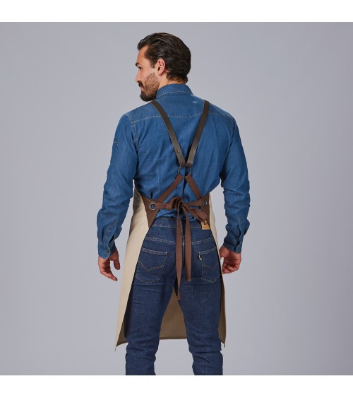 DELANTAL PETO DE PIEL Y ESPIGA PARA HOSTELERIA