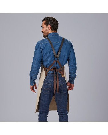 DELANTAL PETO DE PIEL Y ESPIGA PARA HOSTELERIA