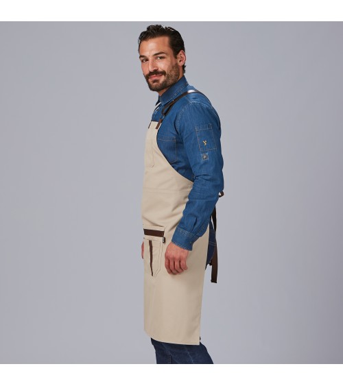 DELANTAL PETO DE PIEL Y ESPIGA PARA HOSTELERIA