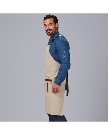 DELANTAL PETO DE PIEL Y ESPIGA PARA HOSTELERIA