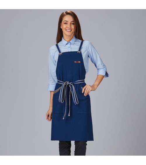 DELANTAL PETO BICOLOR RAYAS PROFESIONAL