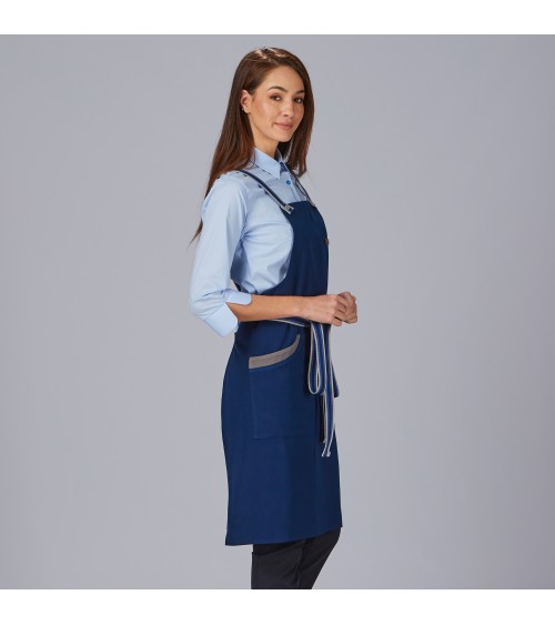 DELANTAL PETO BICOLOR RAYAS PROFESIONAL