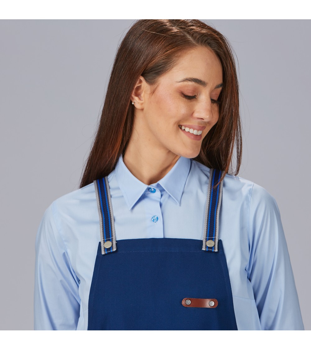 DELANTAL PETO BICOLOR RAYAS PROFESIONAL