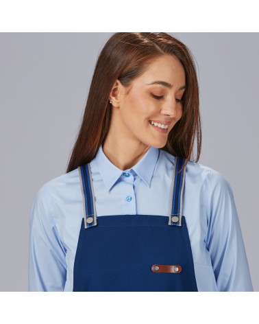 DELANTAL PETO BICOLOR RAYAS PROFESIONAL