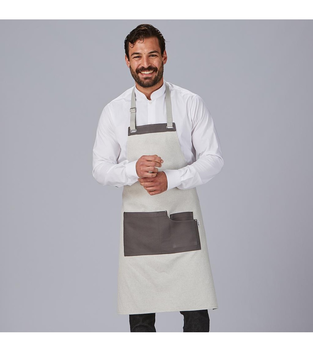 DELANTAL PETO BICOLOR 100% ACRILICO