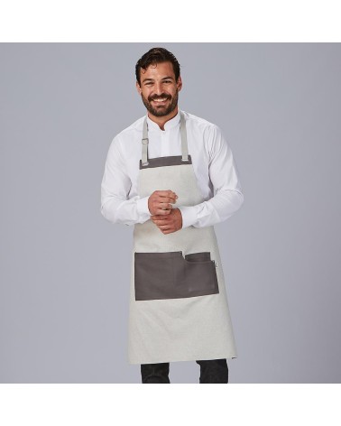 DELANTAL PETO BICOLOR 100% ACRILICO