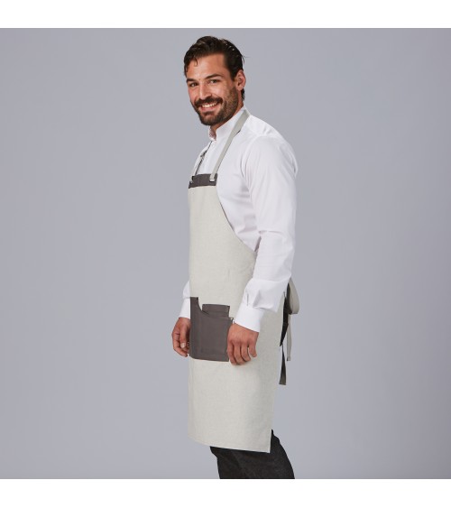 DELANTAL PETO BICOLOR 100% ACRILICO